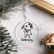 Load image into Gallery viewer, Custom Pet Portrait Holiday Ornament - Made to Order
