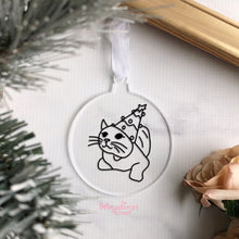 Load image into Gallery viewer, Custom Pet Portrait Holiday Ornament - Made to Order
