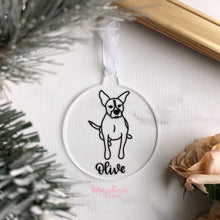 Load image into Gallery viewer, Custom Pet Portrait Holiday Ornament - Made to Order
