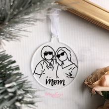 Load image into Gallery viewer, Custom Portrait Holiday Ornament - Made to Order
