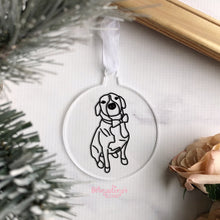 Load image into Gallery viewer, Custom Pet Portrait Holiday Ornament - Made to Order
