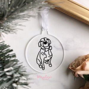 Custom Pet Portrait Holiday Ornament - Made to Order