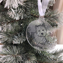 Load image into Gallery viewer, Custom Pet Portrait Holiday Ornament - Made to Order
